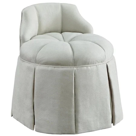 Chloe Vanity Stool with Tufted Swivel Seat